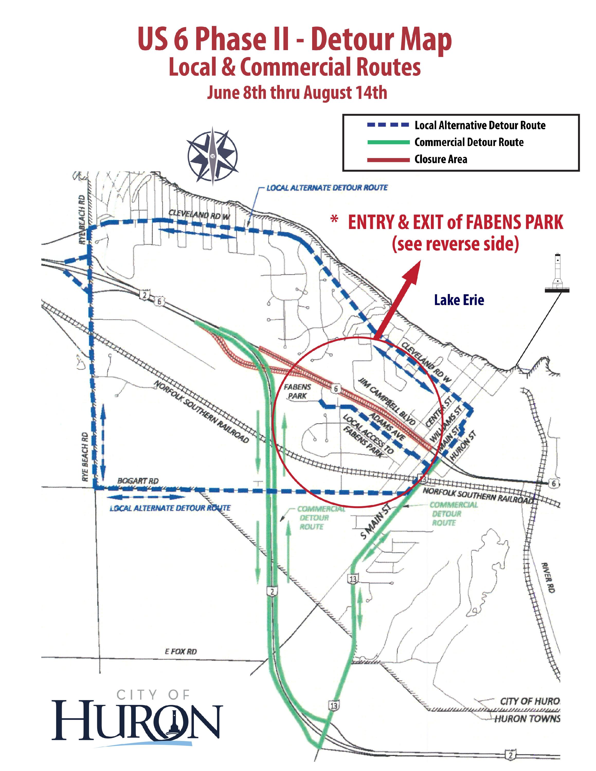 US 6 Phase II Detour Map Fabens Park Tournaments-1